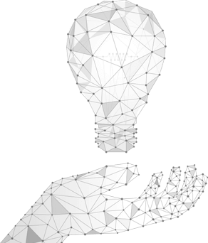 Hand holding a lightbulb